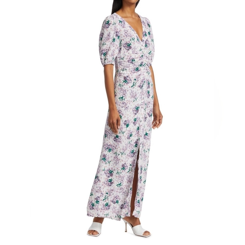 Timo Purple floral button down dress